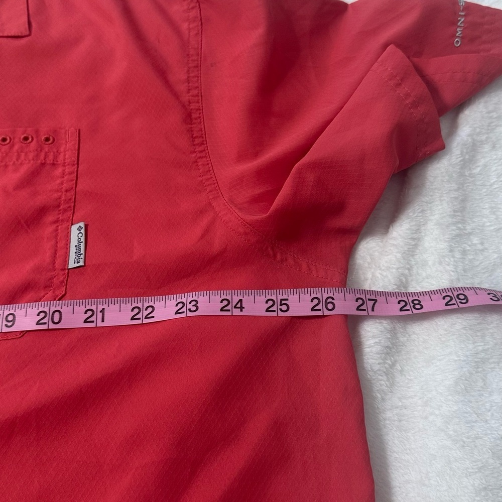 Columbia Red Casual Button Down Shirt Short Sleeves - Picture 2 of 15